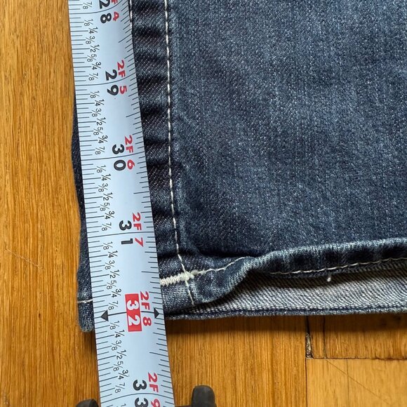 True Religion Size 40 Blue Dark Wash Denim Cotton Slim Fit Straight Leg Jeans - Picture 5 of 13
